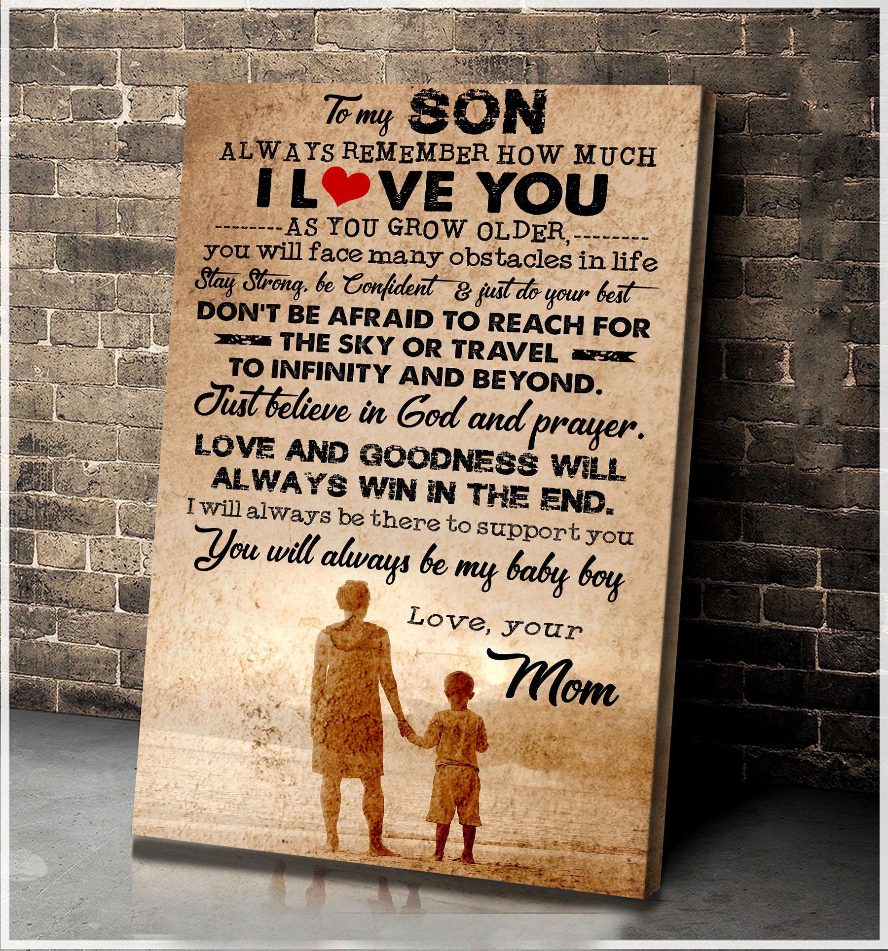 To My Son Always Remember How Much I Love You Portrait Poster & Canvas Gift For Son From Mom Home Decor Wall Art Visual Art