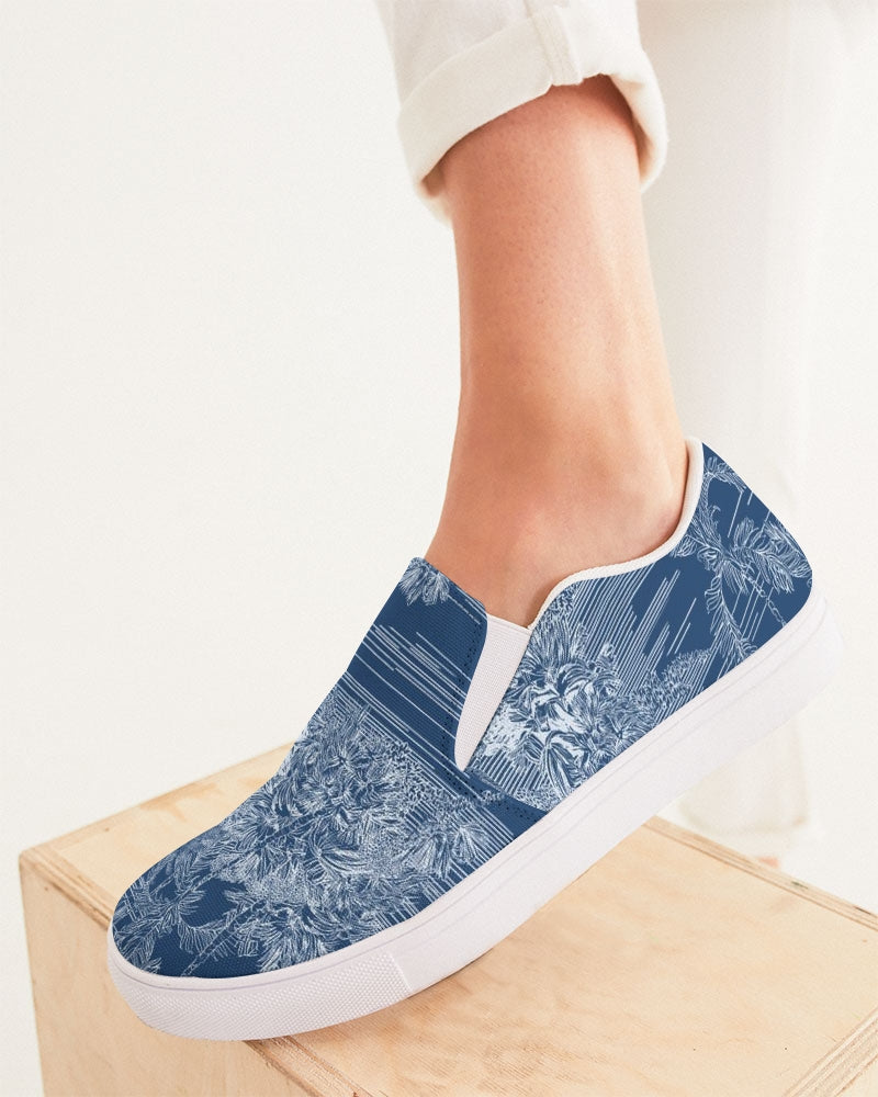 Blue Tiger Scene Women’S Slip-On Canvas Shoe