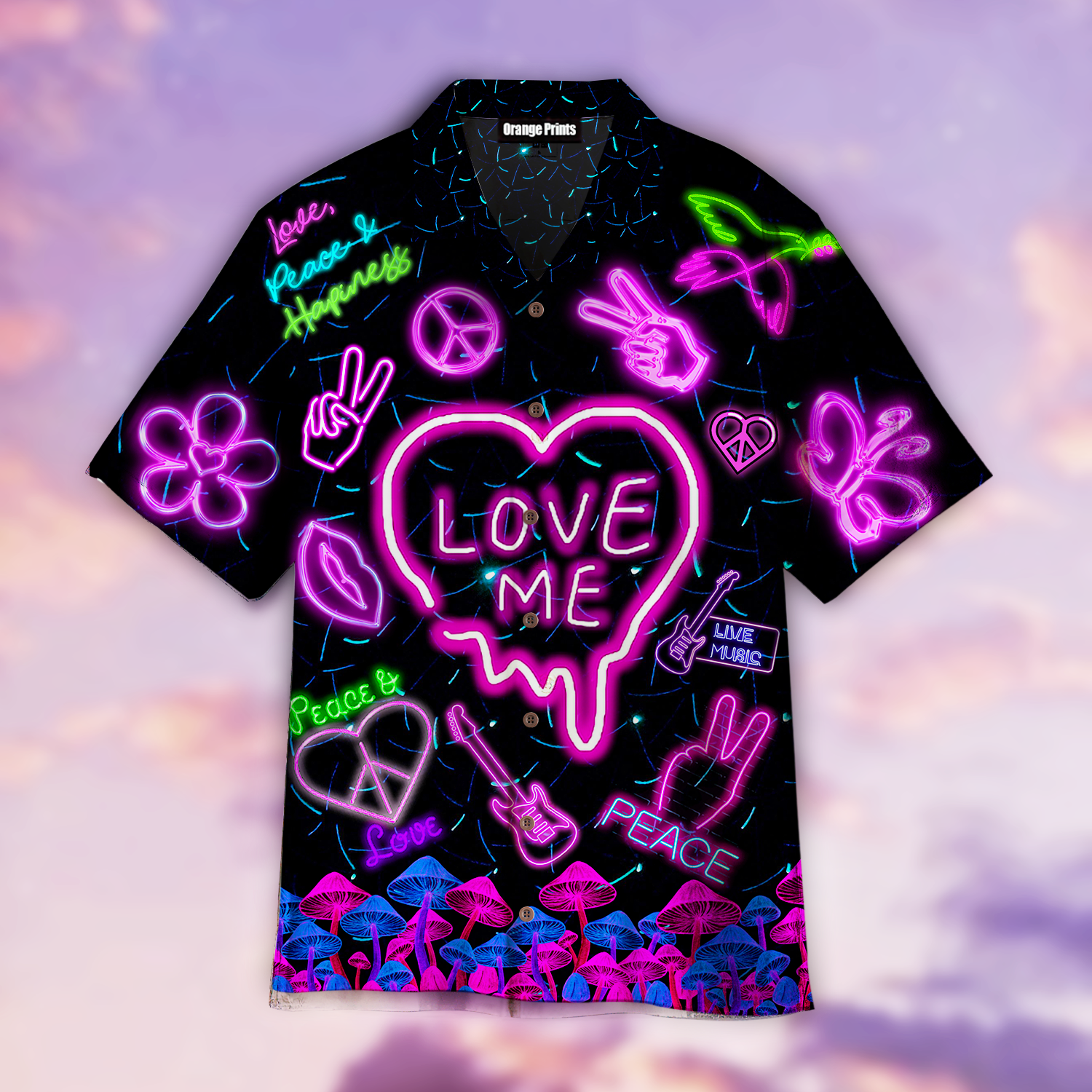 Hippie Neon Hawaiian Shirt