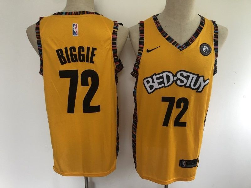 Biggie #72 Brooklyn Nets NBA 2020 New Arrival City Brandedition Yellow Jersey