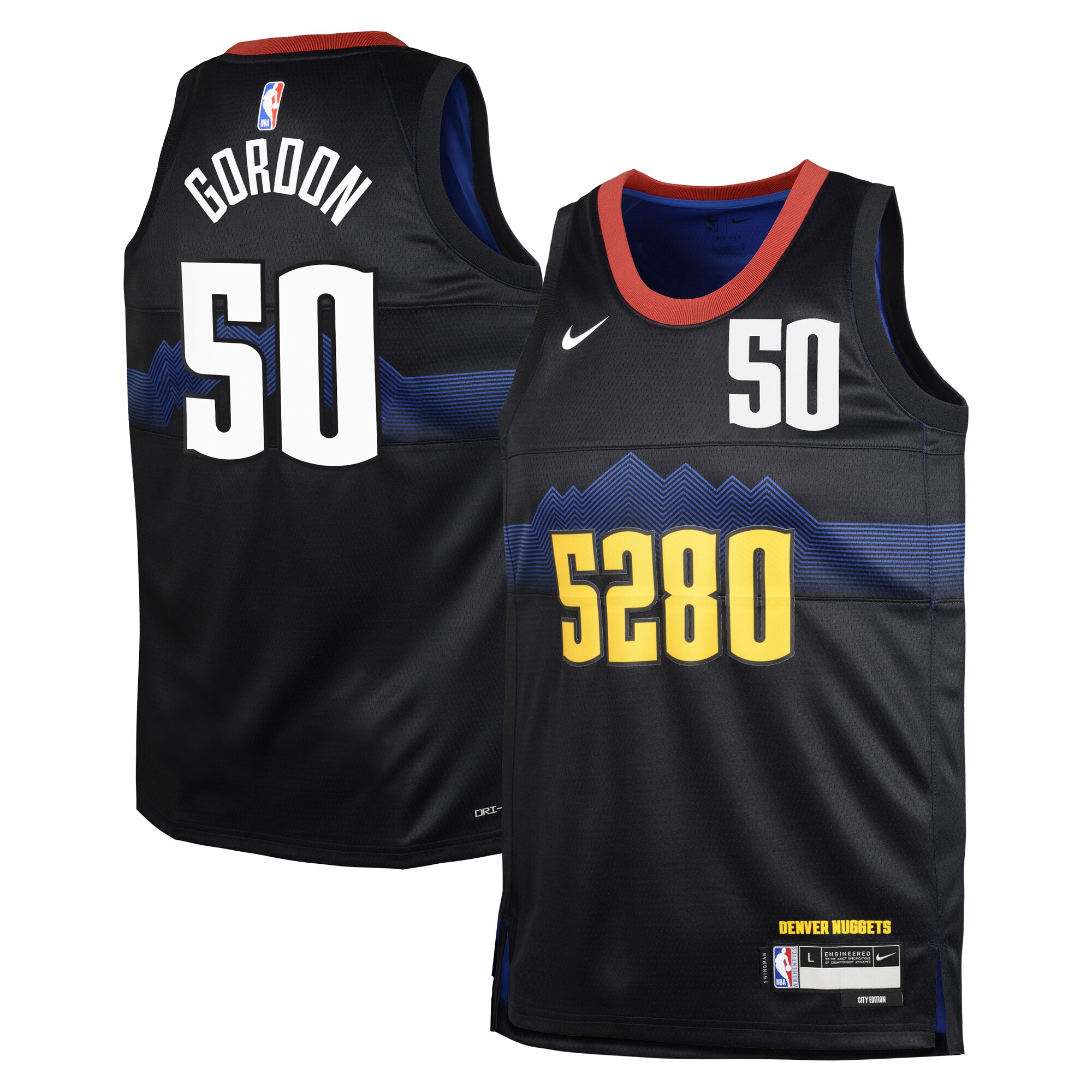 Denver Nuggets City Edition Swingman Jersey 23 – Black – Aaron Gordon – Youth