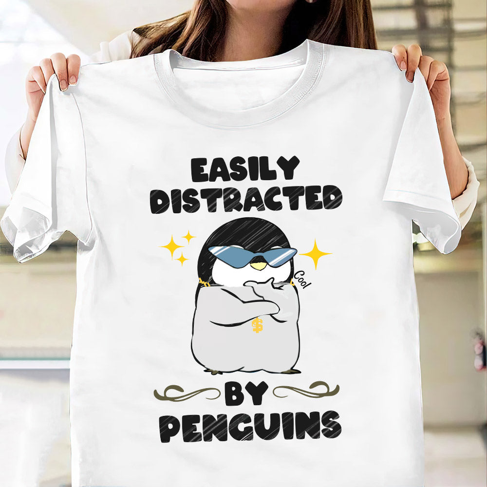 Penguin Easily Distracted By Penguins Mdlz2604001Y Light Classic T Shirt