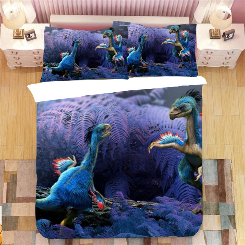 3D Dinosaur Family Bedding Set For Cartoon Printed Bed Cover Single Duvet Cover Set Single Size Bedclothes