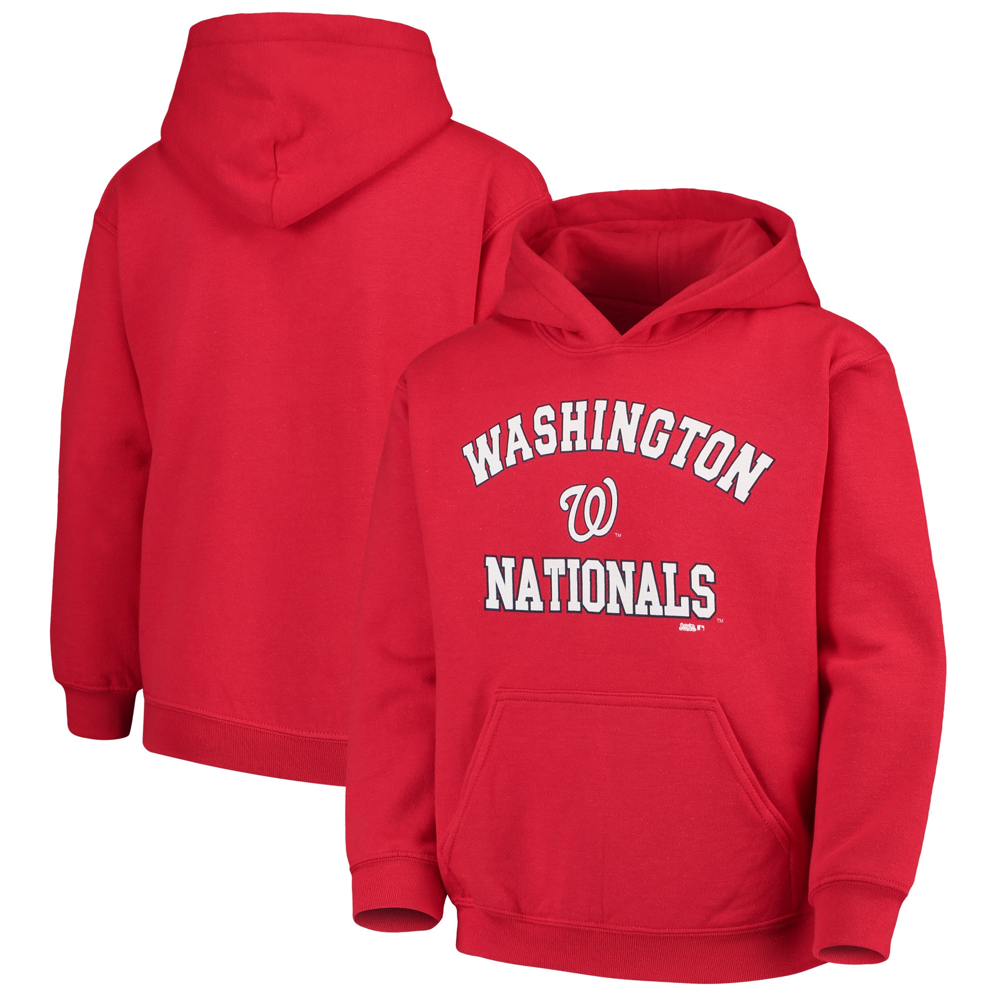 Youth Washington Nationals Stitches Red Fleece Pullover Hoodie