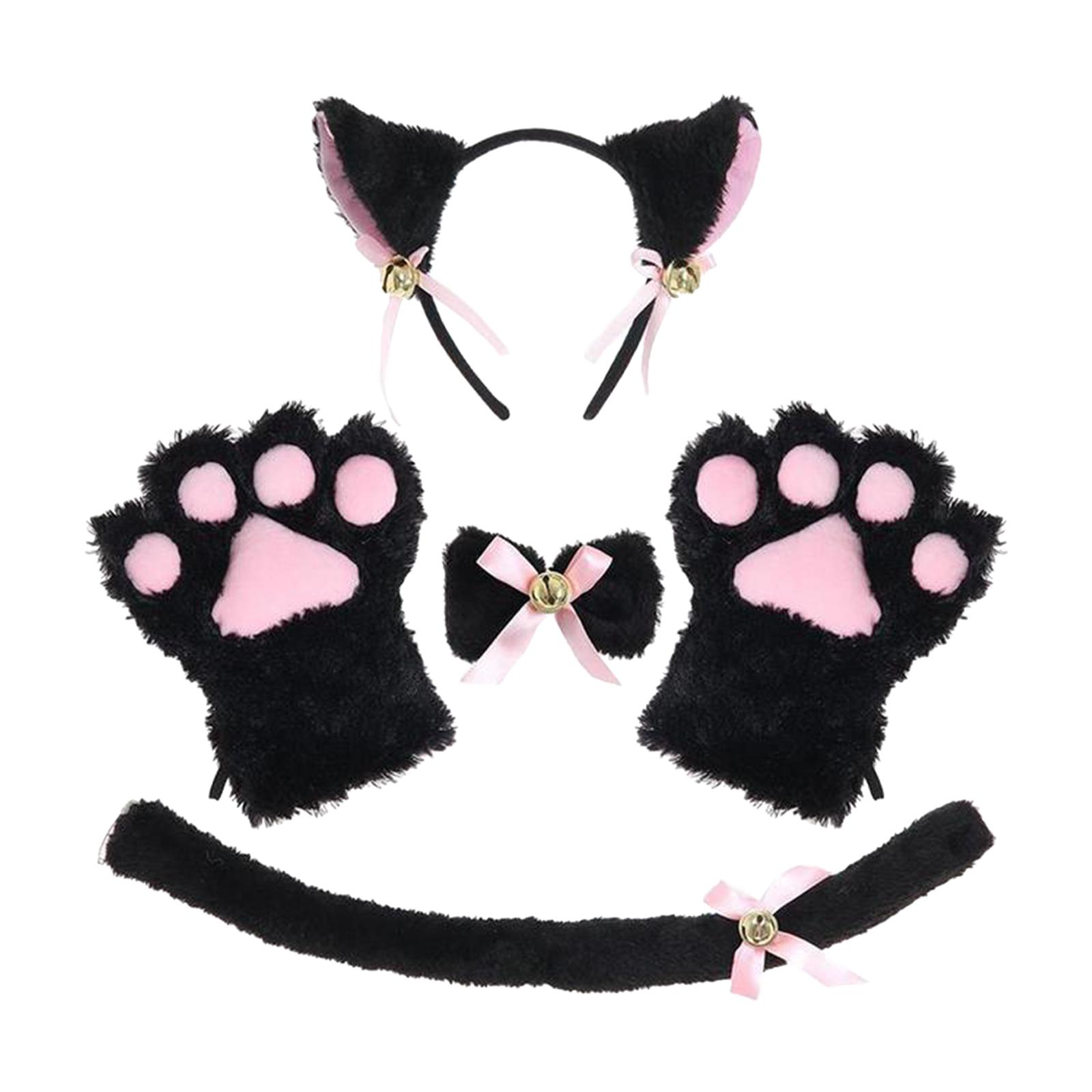 Animal Cat Costume Cosplay Props Headband Kitten Toys Headwear Bow Tie Accessories for Halloween Dress up Adults Party Gifts alx