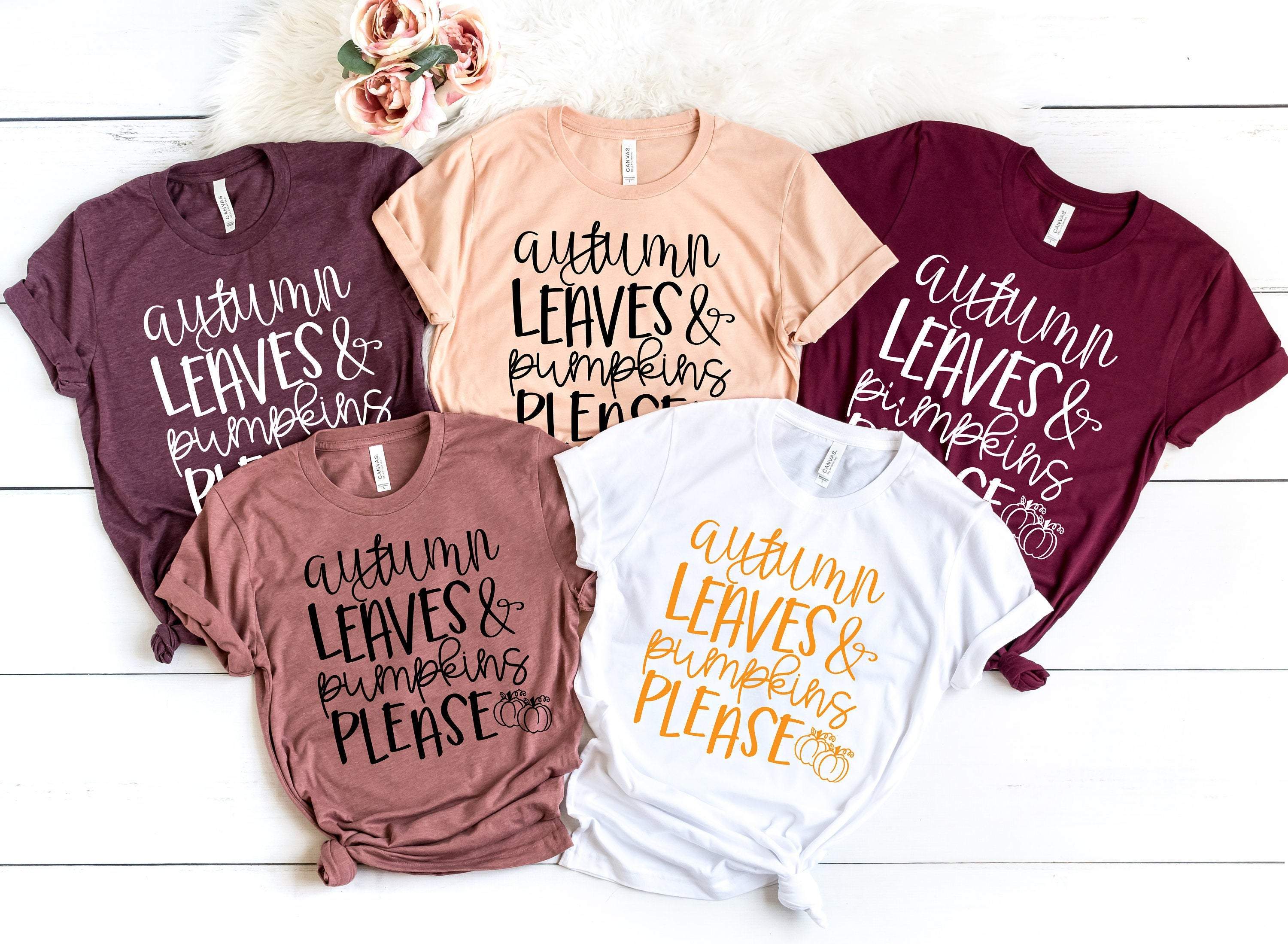 Autumn Leaves Pumpkin Please Tee, Thankful Fall, Fall Family Shirts, Thanksgiving Shirts, Family Matching Shirts, Cute Tshirt, Pumpkin Shirt