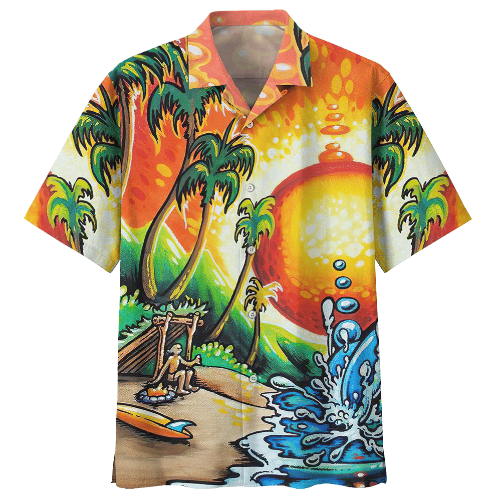 Surfing Orange Unique Design Unisex Hawaii Shirt For Men And Women Ha27762