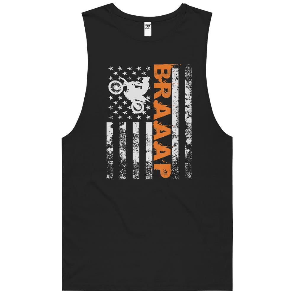 Braaap Vintage Usa American Flag Tee Tank Top