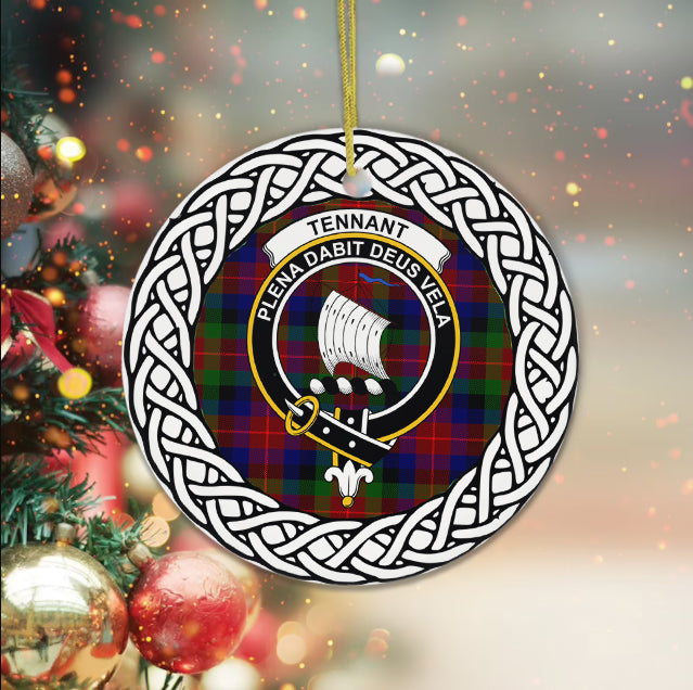 Tennant Scottish Clan Tartan Crest Badge Plaid Ornament Gift. Christmas Tree Ornament Tartan Ornament Great Christmas Ornaments Gift