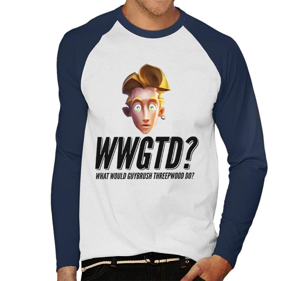 Monkey Island What Would Guy Threepwood Do Men’s Baseball Long Sleeved T-Shirt