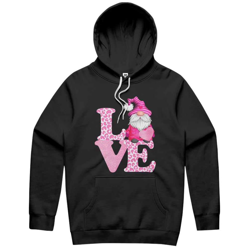 Valentine Gnome Love Pink Leopard Hoodie