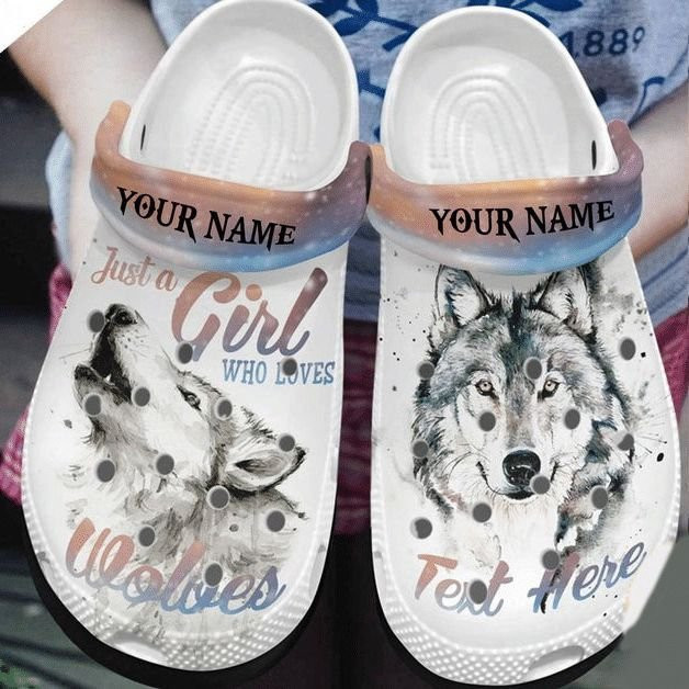 Wolf Girl Custom Name Rubber clog Shoes Comfy Footwear