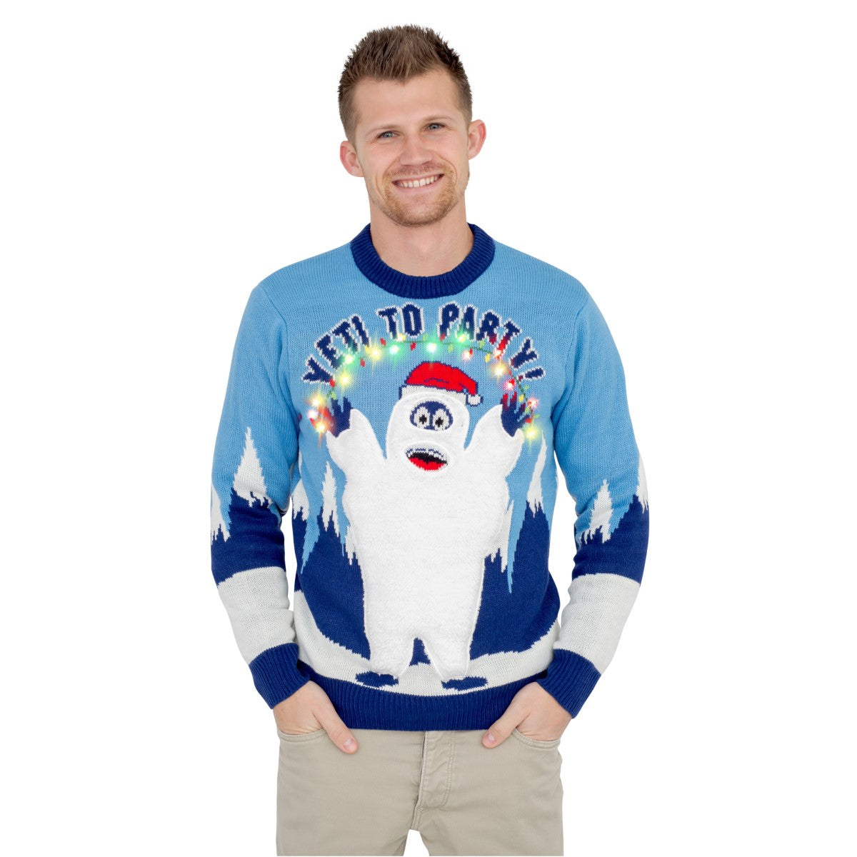 Yeti To Party Light Up Led Ugly Christmas Sweater