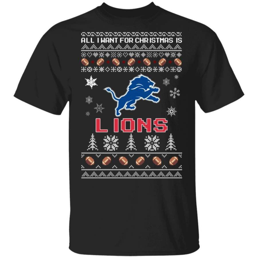 All I Want For Christmas Is Lions T-Shirt Santa Tee HA09