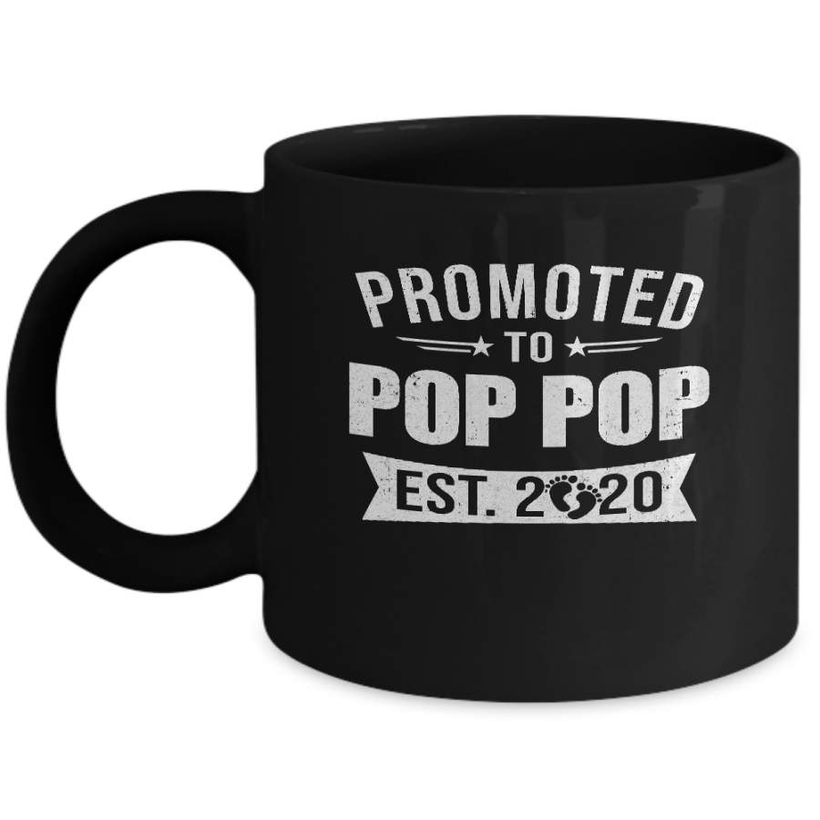 Vintage Promoted to Pop Pop Est 2020 First New Grandpa Gift Mug