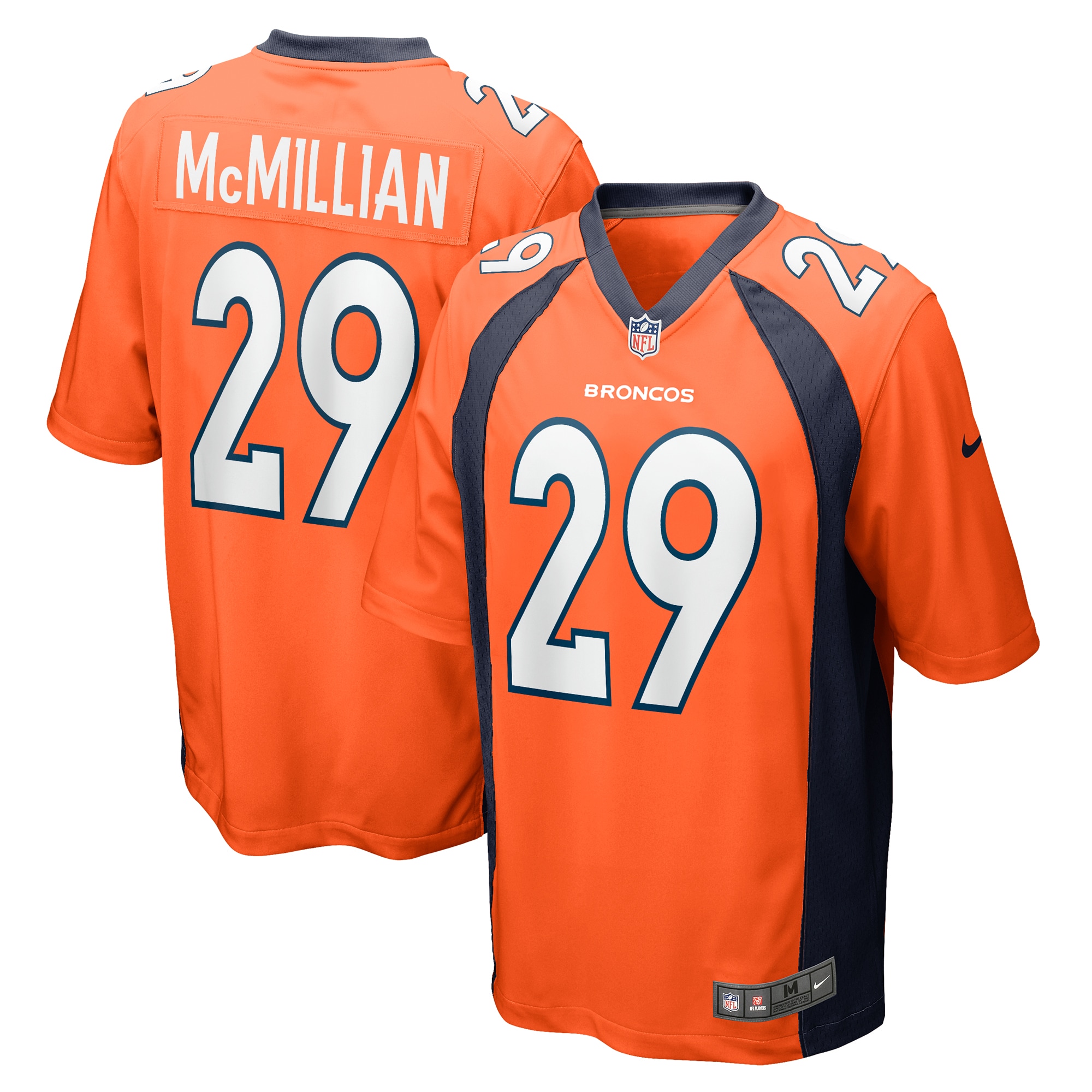 Men’s Denver Broncos JaQuan McMillian  Orange Team Game Jersey