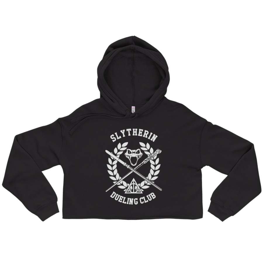 Slytherin Dueling Club Bw ink Cropped Hoodie / Crop Hoodie