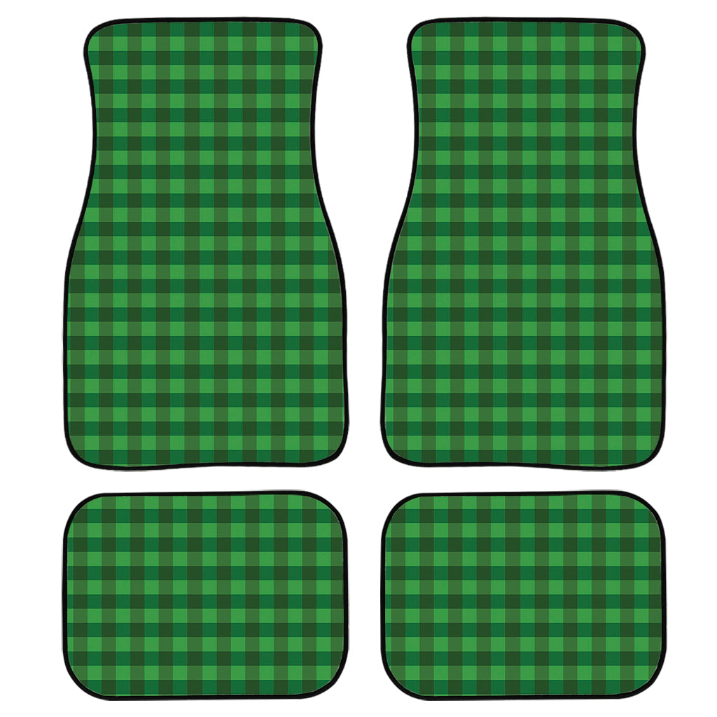 Green Tartan Saint Patrick’S Day Print Front And Back Car Floor Mats, Front Car Mat