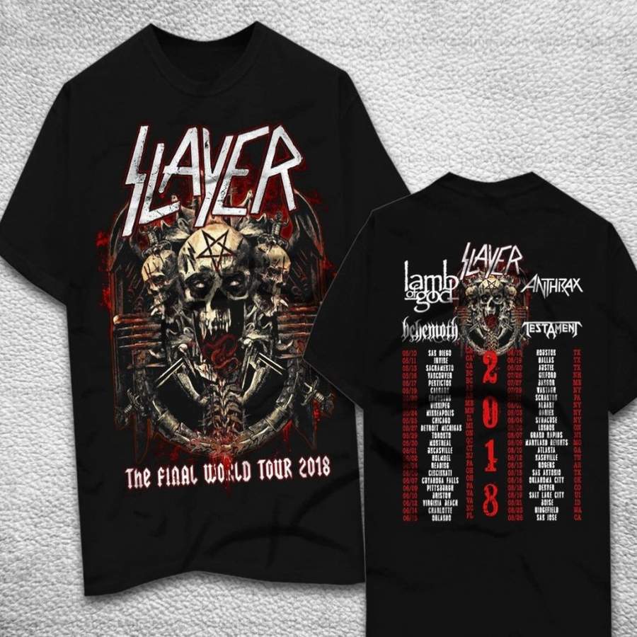 Creative Art Slayer T-shirt Final Farewell World Tour Lamb of God Anthrax Men’s T Shirt