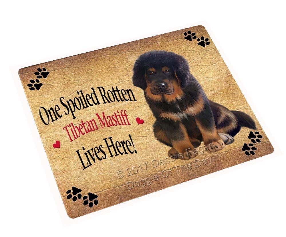 Spoiled Rotten Tibetan Mastiff Puppy Dog Art Portrait Print Woven Throw Sherpa Plush Fleece Blanket