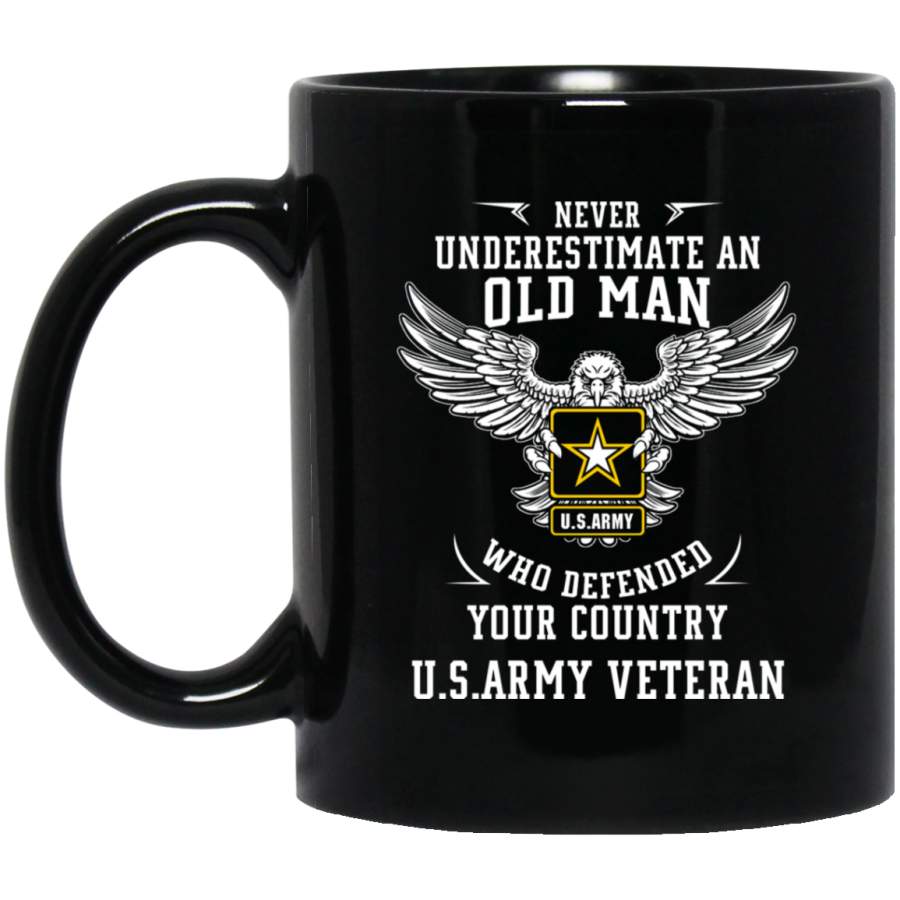 Never Underestimate An Old Man Army Veteran T-shirt Gift