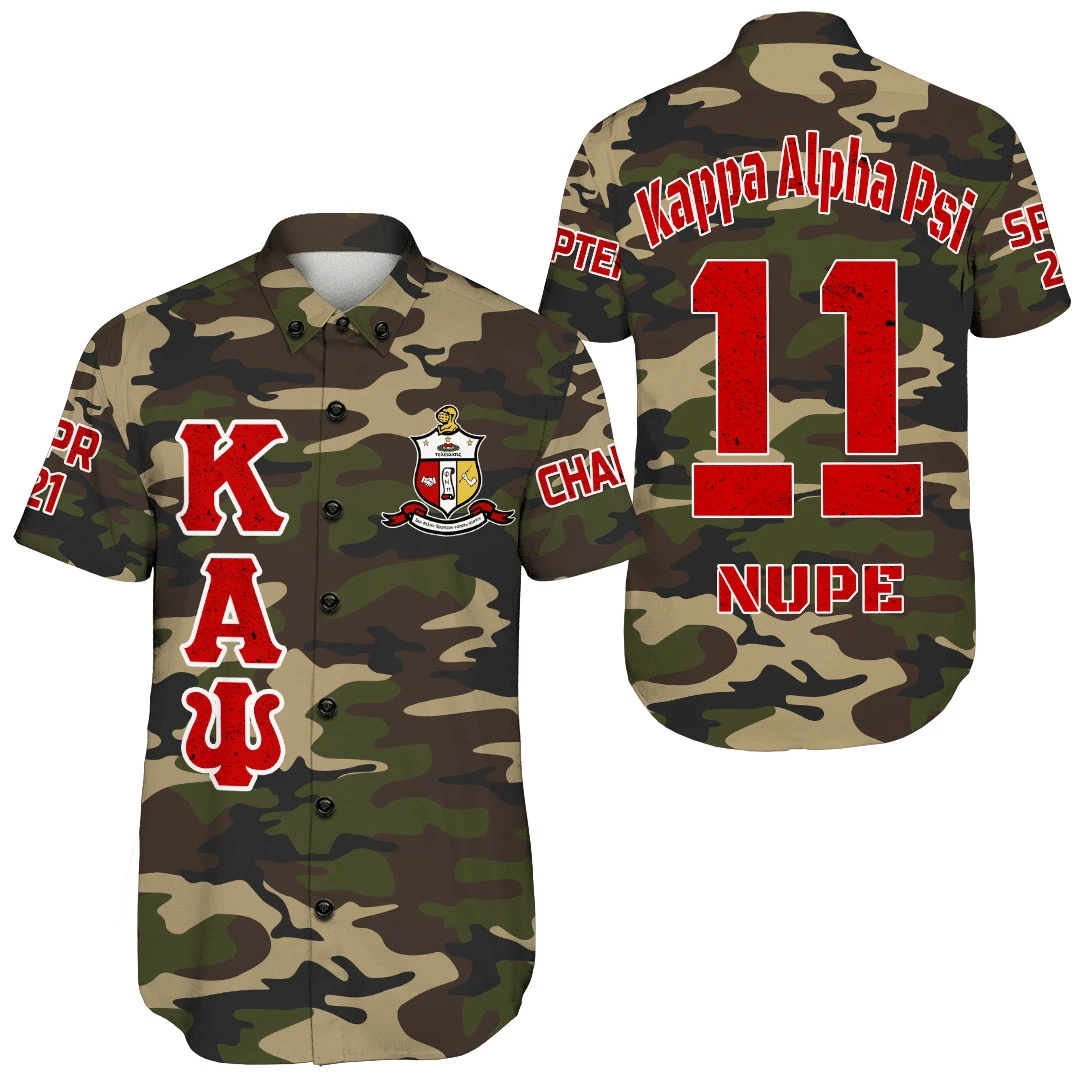 Wonderprint Shirt Personalized Kappa Alpha Psi Camouflage Short Sleeve Shirt Lt10