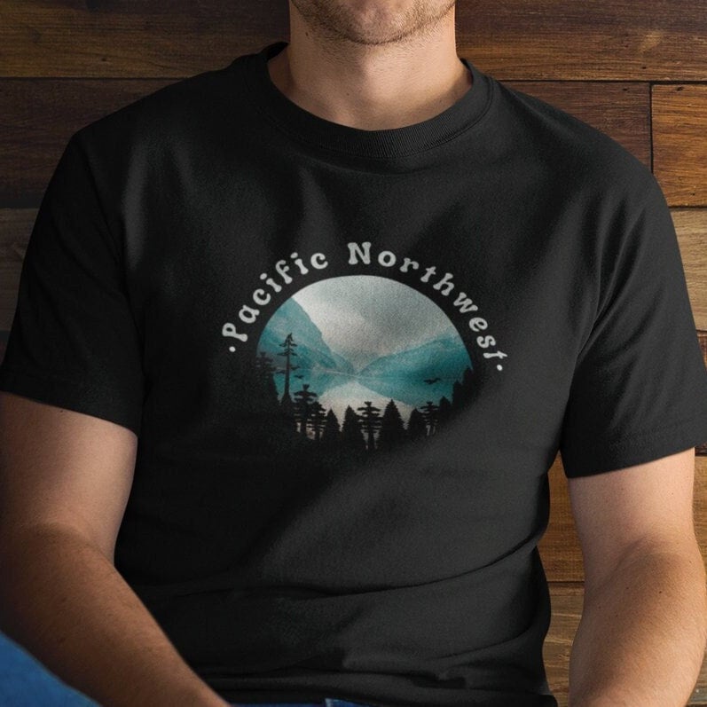 Pacific Northwest Shortsleeve Shirt PNW Tshirt Outdoors Shirt Tree Shirt Lake T Shirt Adventure Shirt Gift For Outdoors Guy Outdoors Girl