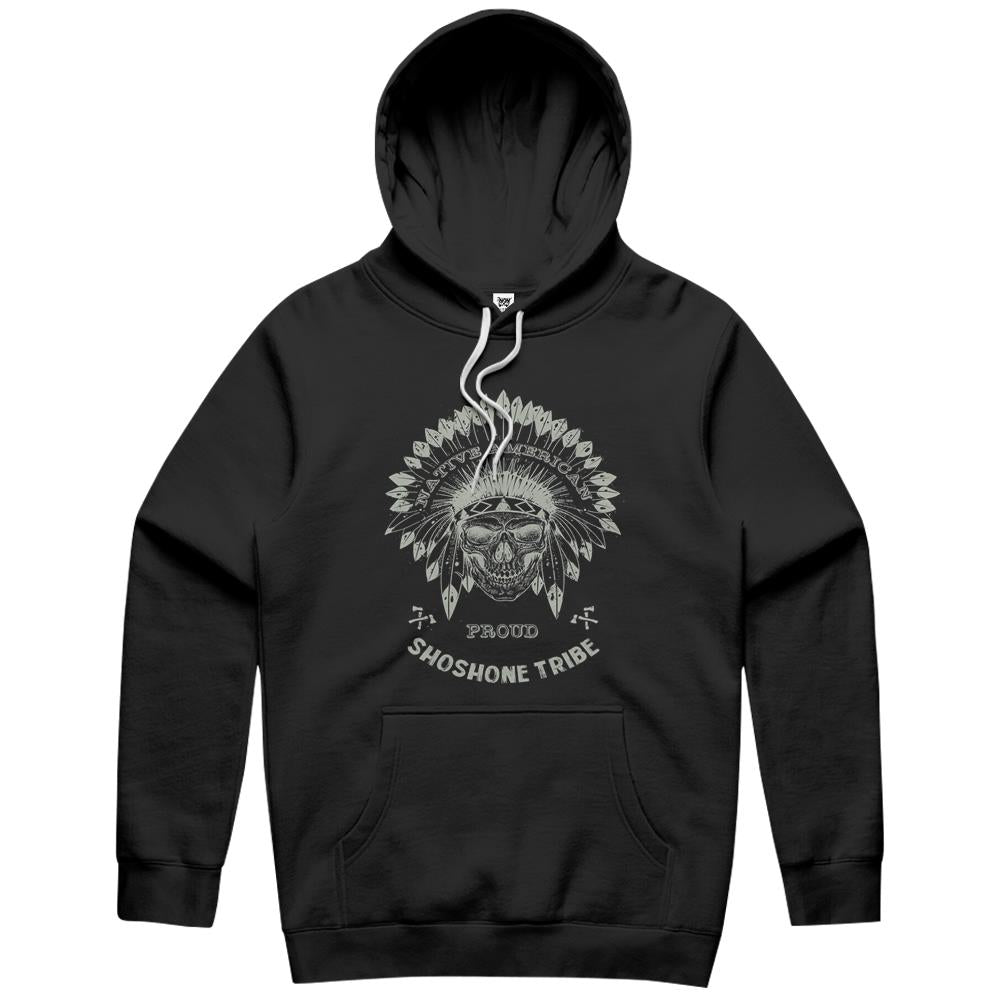 Shoshone Tribe Native American Indian Respect Skull Hoodie