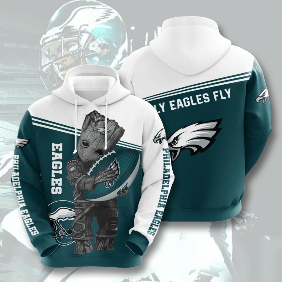 Groot Hold Philadelphia Eagles 39 Unisex 3D Hoodie Gift For Fans