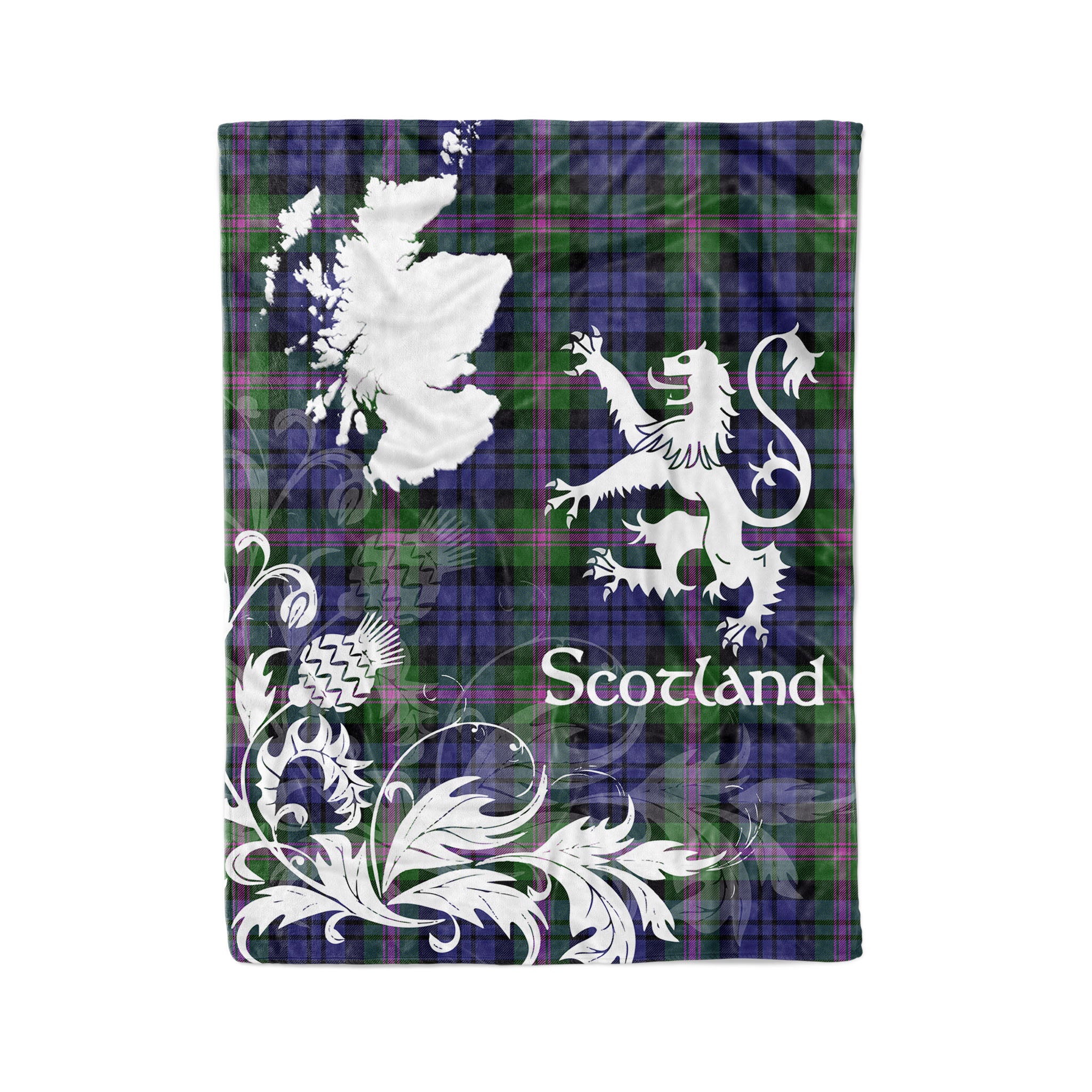 Tartan Plaid Fleece Blanket Tartan Blanket Thistle And Lion Scottish Clan Baird Plaid Blanket