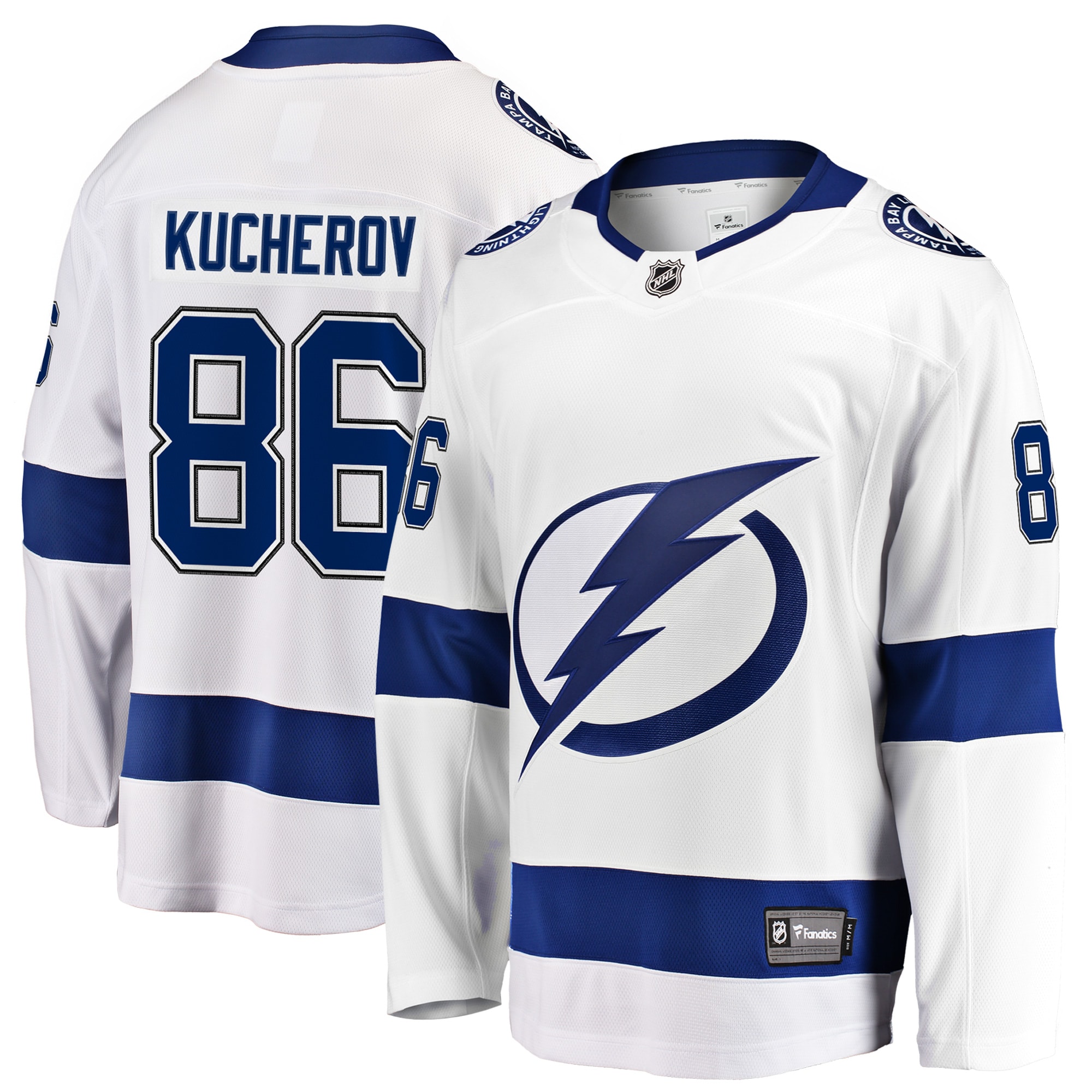 Men's Tampa Bay Lightning Nikita Kucherov White Away Premier Breakaway Player Jersey