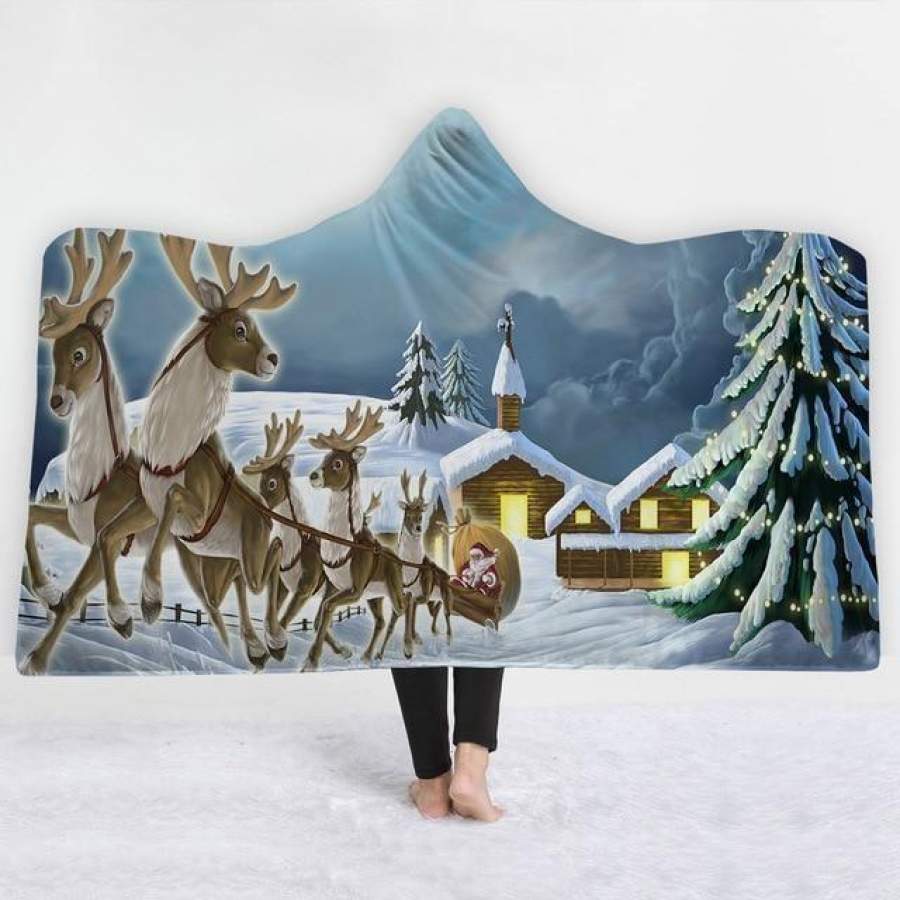 X-Mas Snow Winter Hooded Blanket Christmas Decoration Ideas Christmas Gift Ideas