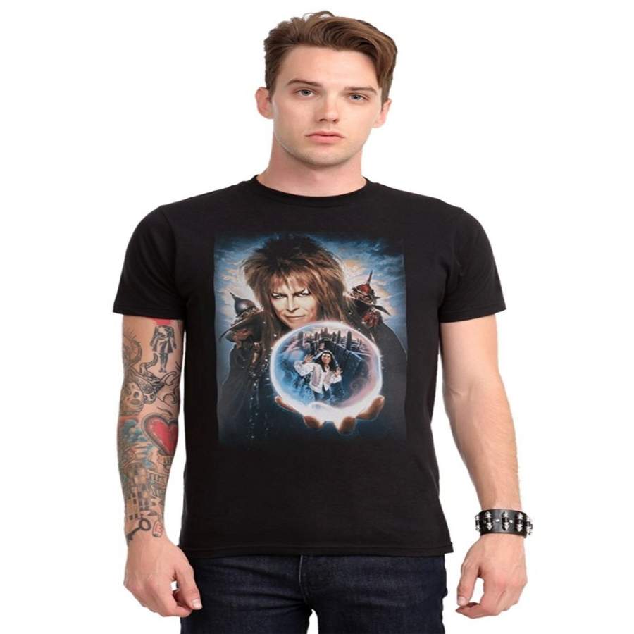 Fashion Men’s T-Shirt Labyrinth Movie Poster Art Printed T-Shirt Men Funny T-shirt