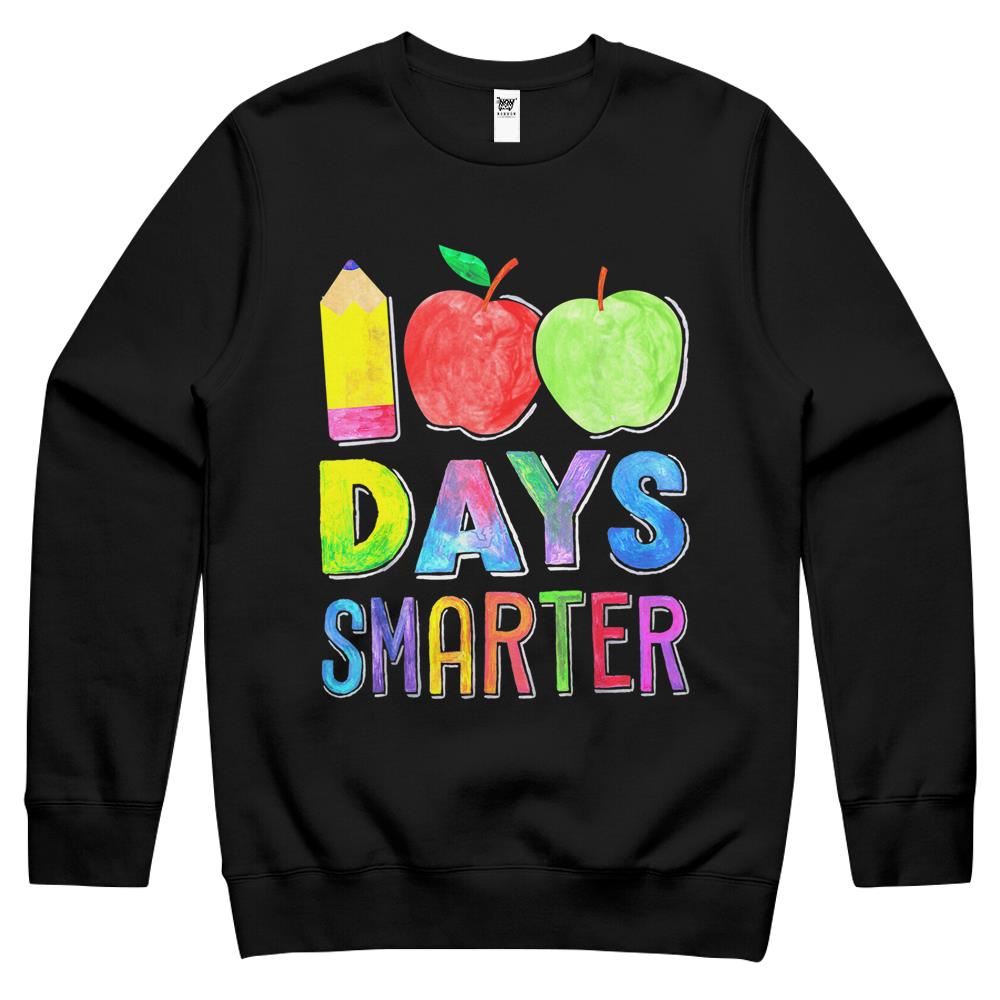 100 Days Smarter 100Th Day Of School Shirt Women Teacher Crewneck Sweatshirt