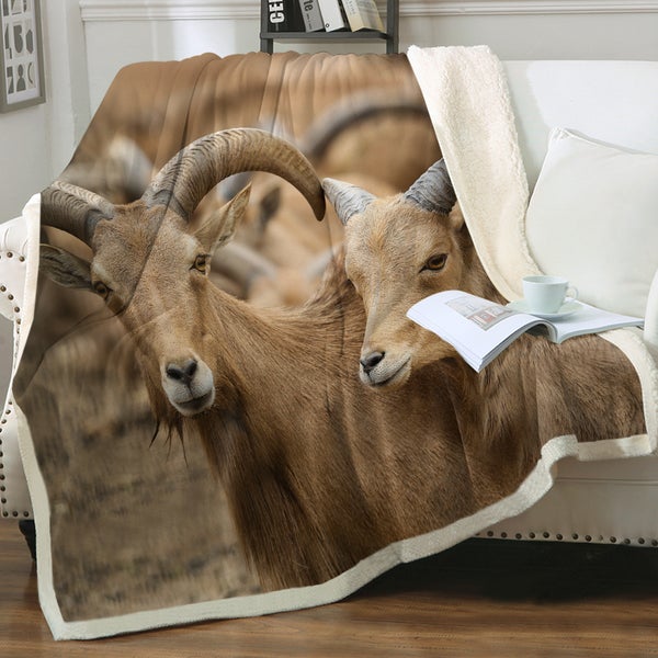 3D Print Wild Animal Ibex Swmt3333 Soft Sherpa Blanket