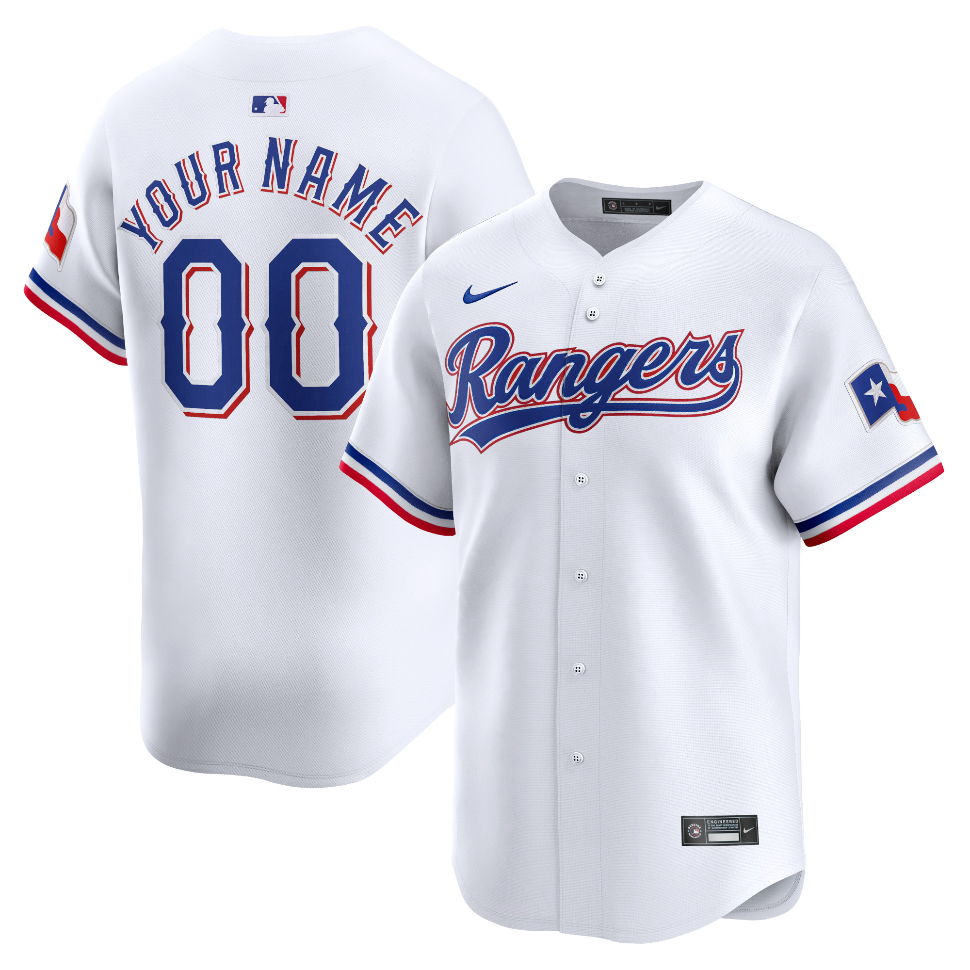 Texas Rangers Home Limited Custom Jersey – White