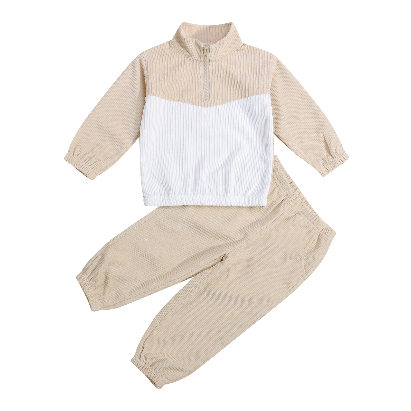 1-7Y Kids Tracksuit 2021 Autumn Baby Girls Clothes Set Color Block Long Sleeve Pullover Sweatshirt + Pant Casual Children Outfit alx