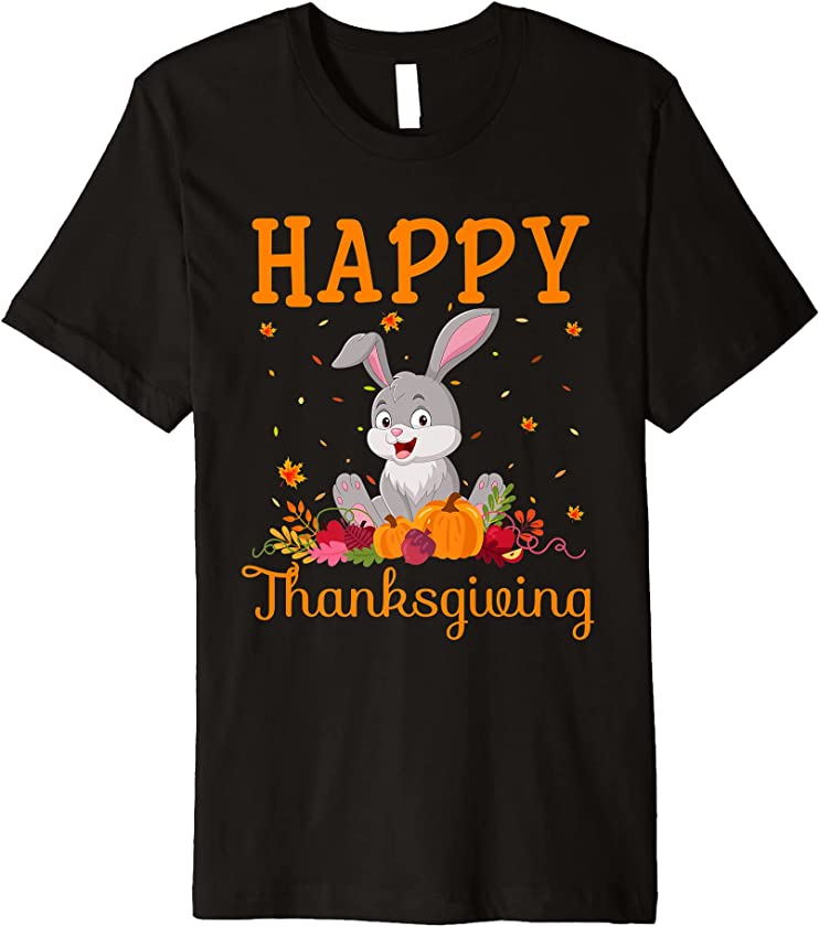 Retro Bunny Happy Thanksgiving Matching Family Pajamas Premium T-Shirt