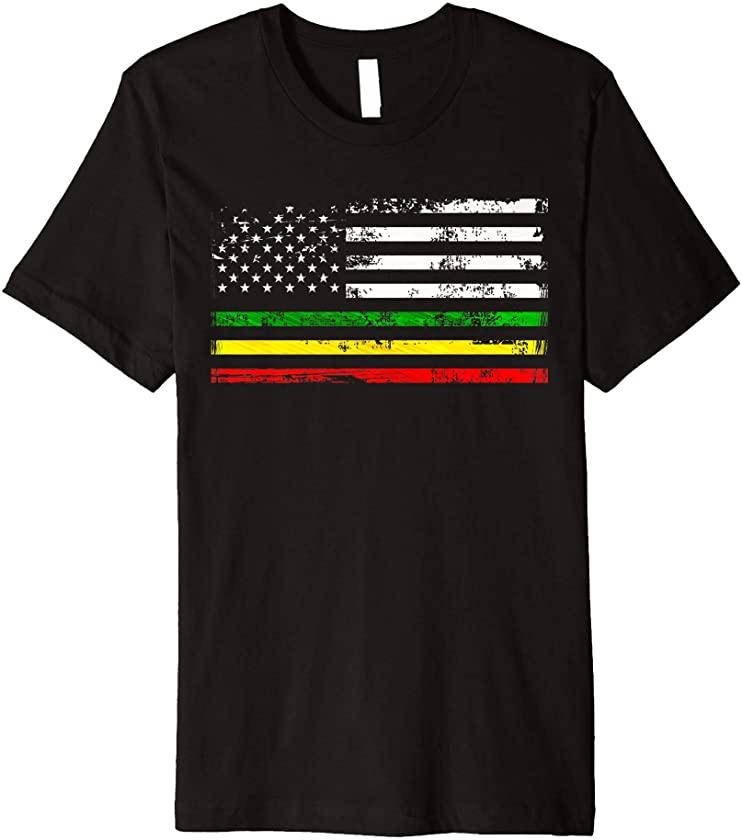 African American flag design. Gift for Africa Rasta Reggae Premium T-Shirt