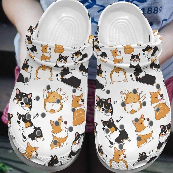 Corgi Dog Cute Gift For Lover Rubber clog Shoes Comfy Footwear