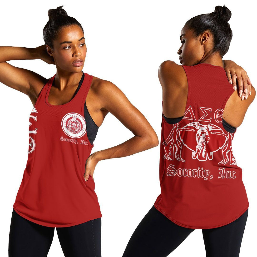 Wonderprint Tank Top Elephant Delta Sigma Theta Sorority Racerback Tank