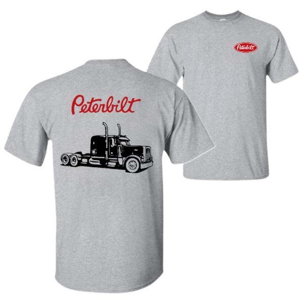 Peterbilt Truck Logo Graphic Classic Shirt 2 Sides, Garage Wear, Bold Streetwear,Gifts for Men Women, Summer Tee, Streetwear Cotton