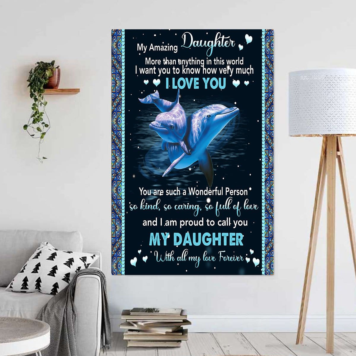 Canvas Art Dad For Girl My Amazing Daughter More Than Anything In This World Wall Art Home Decoration