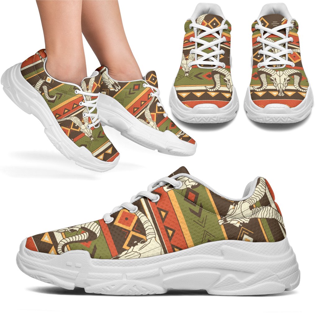 American Indian Skull Animal Chunky Sneakers