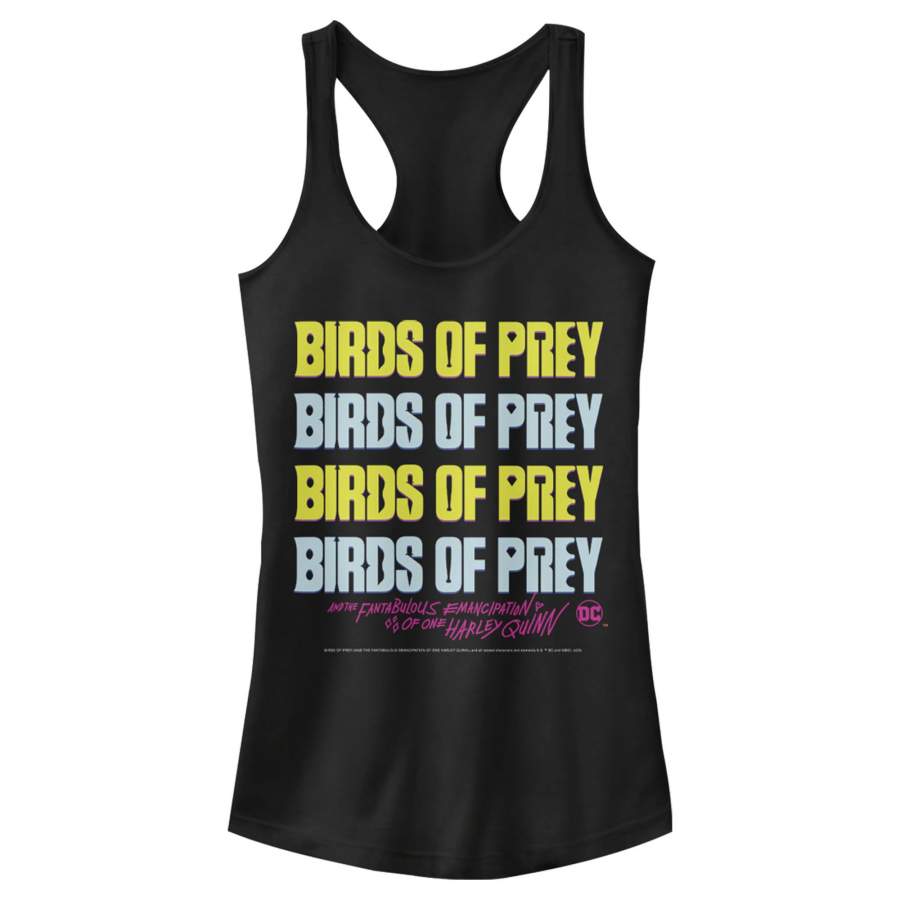 Birds of Prey Junior’s Logo Stack  Racerback Tank