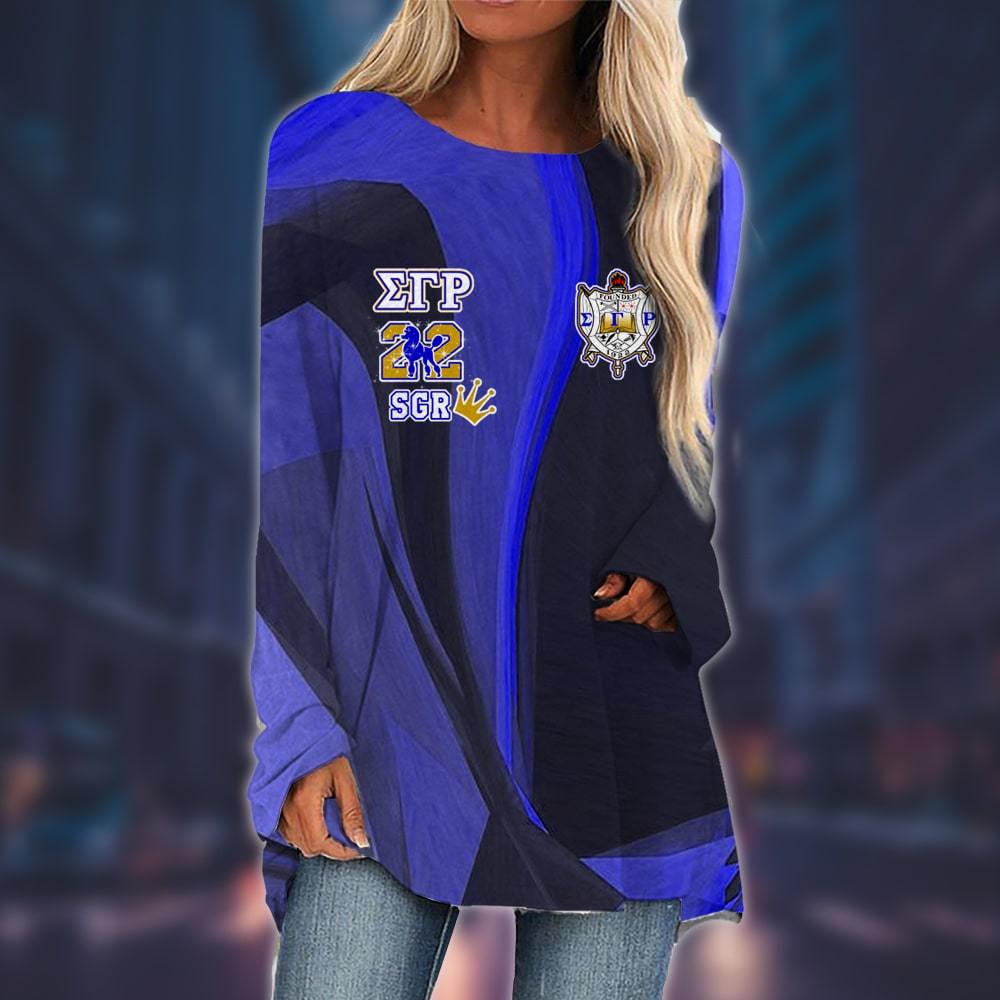 Sigma Gamma Rho Long Sleeve Loose Tunic Top 12