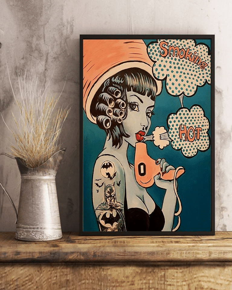 Girl Tattoo Smoking Hot For Men And Women Home Living Room Wall Decor Vertical Poster Canvas