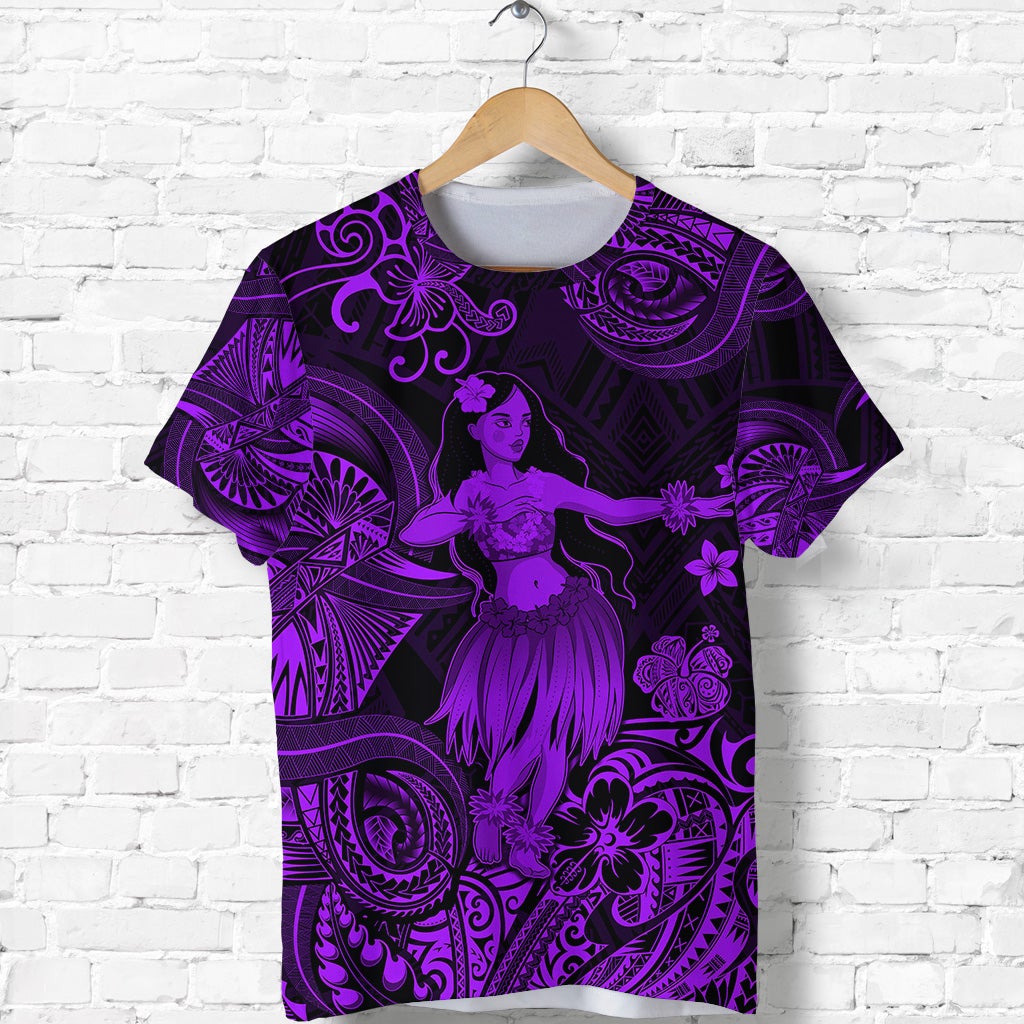 Hawaiian Hula Girl Polynesian T Shirt Unique Style Purple Ha92669