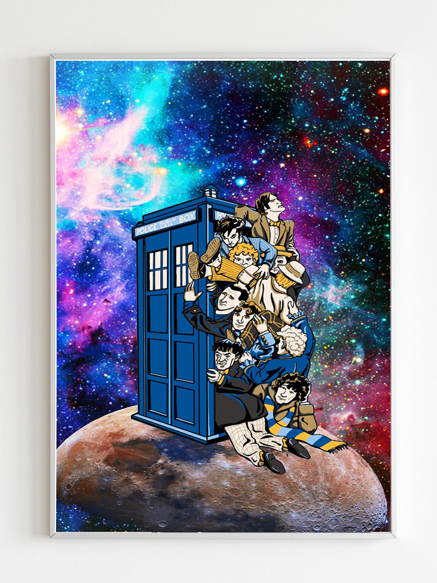 Who Who Dr Who In Moon Galaxy Nebula Poster