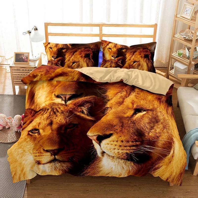 3D Animal Lion Bedding Sets Duvet Comforter Cover Bedding Queen 3d Sheets